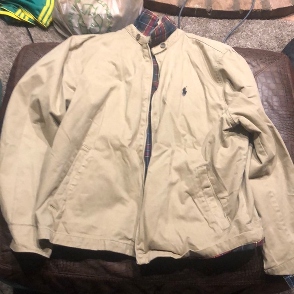 polo khaki windbreaker
